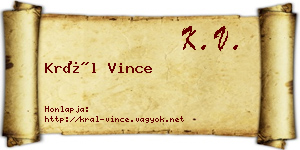 Král Vince névjegykártya