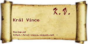 Král Vince névjegykártya