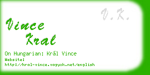 vince kral business card