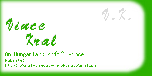 vince kral business card